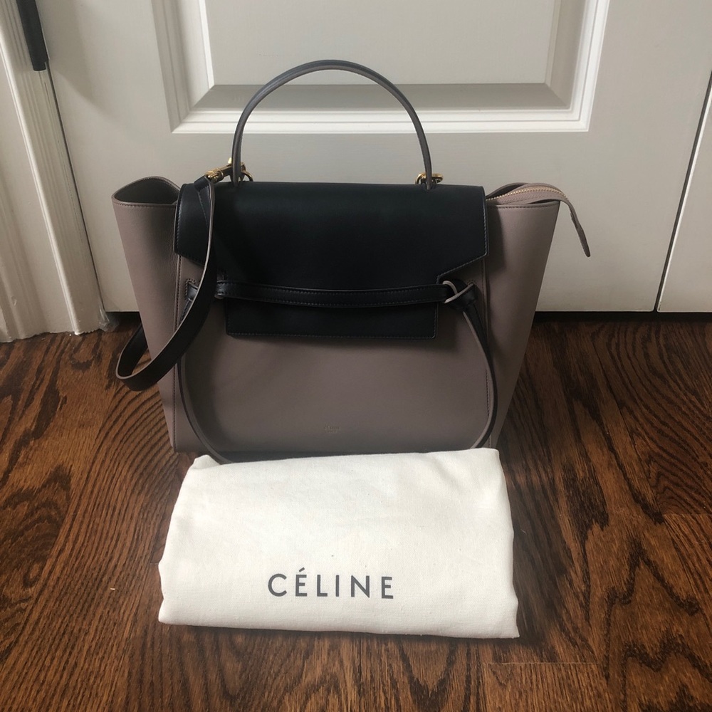 Authentic Celine Belt Mini Black/Taupe